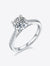 Adored 1 Carat Moissanite 925 Sterling Silver Side Stone Ring Silver