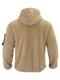 Men's double-sided arctic velvet hooded solid color warm zipper jacket