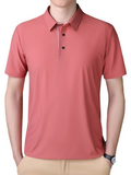 Men's short-sleeved ice silk high elastic non-marking polo shirt Brick red