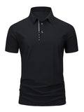 Men's short-sleeved ice silk high elastic non-marking polo shirt Black